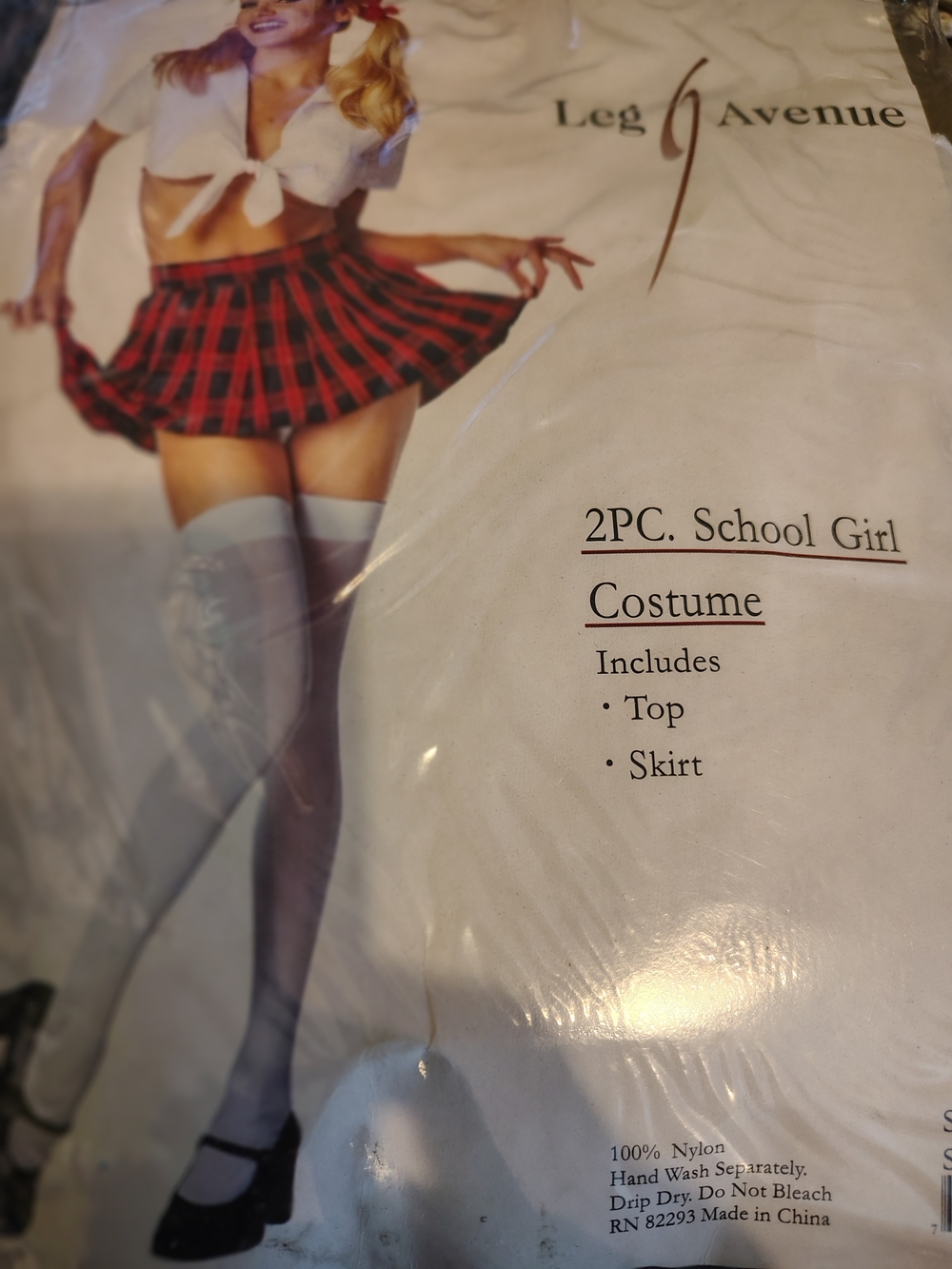Leg Avenue Red and Black Plaid School Girl Costume